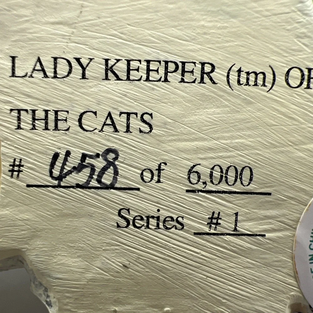 LADY KEEPER of the CATS - SHELF SITTER  Shenandoah Designs- no box, no paperwork
